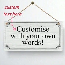 1 pieza, Letrero de madera personalizado con placa colgante, regalo personalizado con cualquier texto, citas, regalo divertido, letrero impermeable para interiores/exteriores, decoración exquisita, elegante, simple, vintage personalizada, única, regalo ideal para él/ella, novio, novia, papá, mamá, familia, amigos, aniversario, Día de San Valentín, Día de la Madre, cumpleaños, Día del Niño, Día del Padre, graduación, boda, inauguración de la casa, restaurante, sala de estar, dormitorio, oficina, salón de té, hogar, vacaciones de verano
