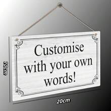 1 pieza, Letrero de madera personalizado con placa colgante, regalo personalizado con cualquier texto, citas, regalo divertido, letrero impermeable para interiores/exteriores, decoración exquisita, elegante, simple, vintage personalizada, única, regalo ideal para él/ella, novio, novia, papá, mamá, familia, amigos, aniversario, Día de San Valentín, Día de la Madre, cumpleaños, Día del Niño, Día del Padre, graduación, boda, inauguración de la casa, restaurante, sala de estar, dormitorio, oficina, salón de té, hogar, vacaciones de verano