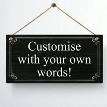 1 pieza, Letrero de madera personalizado con placa colgante, regalo personalizado con cualquier texto, citas, regalo divertido, letrero impermeable para interiores/exteriores, decoración exquisita, elegante, simple, vintage personalizada, única, regalo ideal para él/ella, novio, novia, papá, mamá, familia, amigos, aniversario, Día de San Valentín, Día de la Madre, cumpleaños, Día del Niño, Día del Padre, graduación, boda, inauguración de la casa, restaurante, sala de estar, dormitorio, oficina, salón de té, hogar, vacaciones de verano