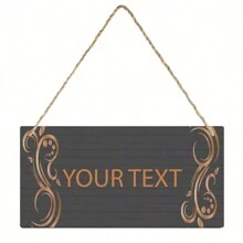 1 pieza, Letrero de madera personalizado con placa colgante, regalo personalizado con cualquier texto, citas, regalo divertido, letrero impermeable para interiores/exteriores, decoración exquisita, elegante, simple, vintage personalizada, única, regalo ideal para él/ella, novio, novia, papá, mamá, familia, amigos, aniversario, Día de San Valentín, Día de la Madre, cumpleaños, Día del Niño, Día del Padre, graduación, boda, inauguración de la casa, restaurante, sala de estar, dormitorio, oficina, salón de té, hogar, vacaciones de verano