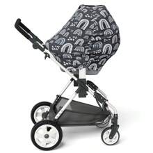 1pc Farmhouse Style Printed Multipurpose Baby Car Seat Cover, Stroller Cover, Nursing Cover, Basket Cover