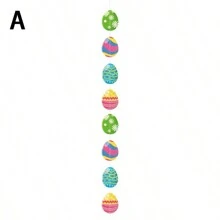 Set Of Eight Plastic Easter Eggs, Outdoor Hanging Decorations, Colorful Easter Decorations, Floral Striped Easter Eggs, Outdoor Decorations For Porch, Tree, Yard, Lawn, Party