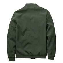 Cotrasen Veste décontractée légère coupe-vent pour hommes, manteau à fermeture éclair complète, multi-poches