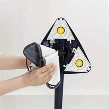 360 Grad drehbarer & einstellbarer Spinnwischer, Dreieck-Wischmopp mit langem Griff, professioneller Wischmopp mit langem Griff zum Fensterputzen für Boden/Decke/Ecken/Glas/Auto