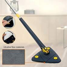 360 Grad drehbarer & einstellbarer Spinnwischer, Dreieck-Wischmopp mit langem Griff, professioneller Wischmopp mit langem Griff zum Fensterputzen für Boden/Decke/Ecken/Glas/Auto