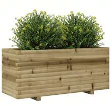 vidaXL macetero madera de pino impregnada 110x40x49,5 cm - Marrón - Ver 3
