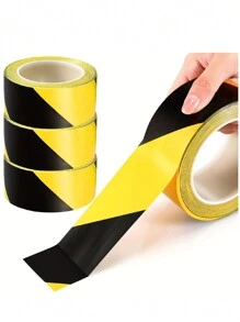 1/2/4/6 Rolls PE Caution Tape, Colorful Floor Marking Tape, Black & Yellow Zebra Line, High Visibility & Adhesive Hazard Tape For Aisle, Parking Lot, Warehouse, Durable & No Residue - Black and Yellow - View 1