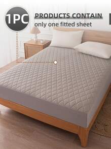 1件防水床笠，床上用品，床笠，床垫罩，柔软舒适的卧室床上用品，纯色床垫保护套，卧室床上用品，深口袋透气绗缝床笠，适用于单人床、双人床、大号床、特大号床，防尘，不含枕头和枕套，可机洗，床上用品礼品，灰色 - 灰色 - 查看 2