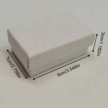 1 pieza Caja de almacenamiento de joyas minimalista con diseño de litchi blanco, tapa tipo cielo y tierra, caja de joyería para aretes, collares y anillos, regalo para mujeres - Blanco - Ver 8