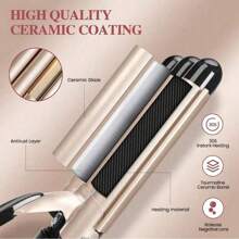 3-Barrel Crimping Hair Curler, Wavy Hair Corrugated Straightener, Big Wave Automatic Curling Wand, Slouchy Person Corn Crimp