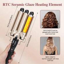 3-Barrel Crimping Hair Curler, Wavy Hair Corrugated Straightener, Big Wave Automatic Curling Wand, Slouchy Person Corn Crimp