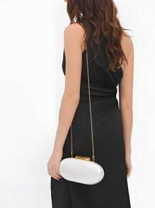 1 pieza Bolso de noche de mujer de acrílico con estampado de mármol blanco de perlas falsas, bolso bandolera con cadena dorada desmontable para bodas, fiestas, vacaciones, regalo perfecto para fiestas, bodas, cenas/banquetes, que combina con vestidos de fiesta, vestidos de noche y vestidos de lentejuelas.