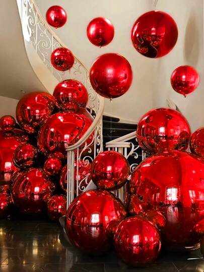 1/2/5 pezzi Palloncino a elio con effetto 4D rosso da 22 pollici/32 pollici, palloncino di lamina olografico, adatto per feste di compleanno, addii al nubilato, fidanzamenti, matrimoni, regali, Capodanno, anniversari