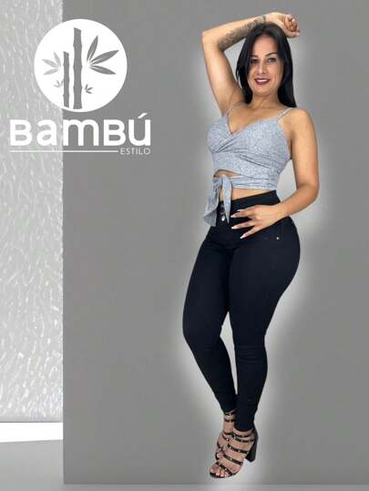 jeans mujer corte colombiano levanta pompa push up mezclilla strech