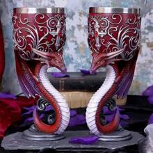 1pc Western Dragon Stem Glass, Stainless Steel 3D Wolf Head Goblet, Skull Design Unbreakable Wine Glass, Suitable For Office, Gaming And Dining - Multicolor - View 6