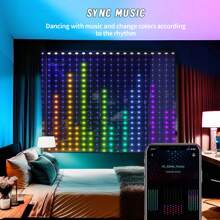 App Control Smart RGB Pixel Addressable Lights Curtain Indoor DIY Pattern Led Decorative Curtain Lights Best Gifts Rama Decoration Valentine's Day Birthday E-I-D - Multicolor - View 4