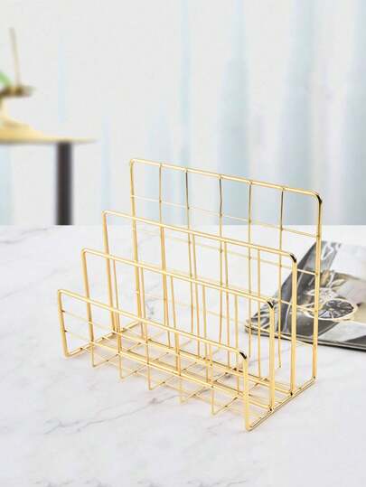 1st Nordic Minimalist Iron Art Creative Office Datalagringsställ Nordic Minimalist Document Magazine Trelagers bokhylla