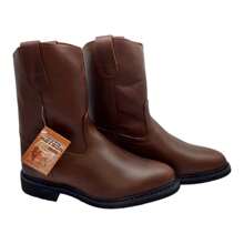 BOTA DE TRABAJO DE EXCELENTE CALIDAD MARCA AZTECA COSIDA Y PEGADA LA SUELA ES HULE EL COLOR ES ROBLE - Color caoba - Ver 5