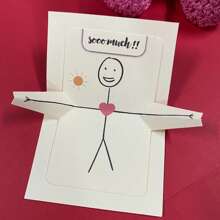 1PC-3D Pop-Up Greeting Card Creative Romantic Hug Greeting Card Surprise Gift Card For Your Partner,Back To School,School Supplies - Multicolor - View 1