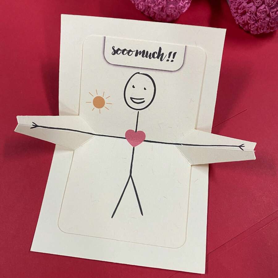 1PC-3D Pop-Up Greeting Card Creative Romantic Hug Greeting Card Surprise Gift Card For Your Partner,Back To School,School Supplies - Multicolor - View 1