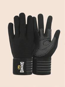 GOUNOD 1Pair Full Finger Workout Gloves Sports Gym Fitness Training Gloves For Weightlifting. - Black - View 11