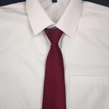 1pc Men's Slouchy No-Tie Zipper Polyester Necktie, Casual Wear And Party Gift Accessory Suitable For Shirts