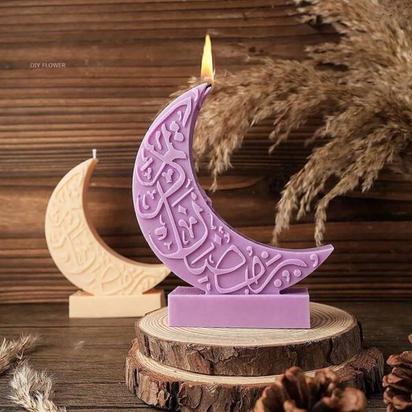 1Pc Moon Aromatherapy Candles And Silicone Mold Homemade DIY Handmade Candle Ornament For Rama Decorations Festival Creative Gifts Party Photography Props Rama Rama E-I-D