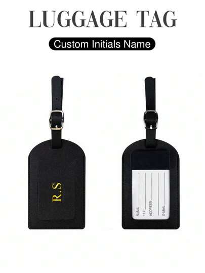 Personalisierter individualisierter 3D-gravierter goldfarbener Heißprägeprozess-Flugticketvignette mit Initialen und Namen, kreative Gepäckanhänger-Koffer-Gepäckanhänger aus Leder-PU, vielseitig, mit großer Kapazität, funktional, faltbar, praktisch, schlicht, minimalistisch, kawaii, Urlaubsstimmung/Urlaub, Lässig, Basics, personalisiert, einzigartig, personalisierte Geschenke für Frauen, Kulturtasche, ideale Geschenke für sie, Freundin, Familie, Freunde, Kinder, rosa Mädchen zu Jahrestagen, Geburtstagen, für Urlaub/Ferien, für die Schule, für Outdoor/Ausflüge/Reisen/Wandern/Stadion/Sport/Klettern