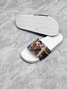 Customized Men's Slippers With Personalized Patterns, Photos, Or Logos. Suitable As Gifts For Family, Friends, Customers. For Events, Holidays, Beach, Hotel, Home Use