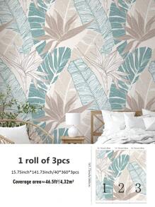 SUPSTICKER Watercolor Banana Leaf Tropical Plant Pattern Thickened Moisture-Proof Self-Adhesive Wallpaper, Suitable For Restaurant, Bedroom, Living Room, Home Decor, 1 Set Of 3pcs, 47.24x15.75 Inches/3pcs, 94.48x15.75 Inches/3pcs, 141.73x15.75 Inches/3pcs Stickers Gifts Birthday Graduation Room Decor Wall Decor Bathroom Decor Bedroom Decor Stuff Living Room Decor House Decor Home Decor Living Room