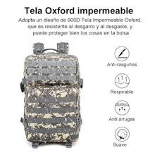 Mochila Militar Estilo Táctica Para Hombre Multiusos Senderismo Camping Mochila Sistema Molle - Caqui - Ver 3