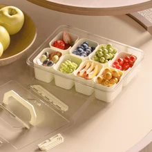 2 Pack Divided Serving Tray With Handle, 8 Compartments Snack Box For Candy, Nuts, Cookies, Fruit, Snacks Platters, Party Favor, Wedding, Home DecorHome Decor, Party Storage, Christmas Storage, New Year Storage - Beige - View 4