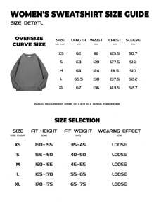 Cartoon Kitten Print Sticker Dames Curve Oversize Herfst en winter Veelzijdig Thermisch gevoerd Oversized sweatshirt met ronde hals Losvallend Casual Straatsportstijl Lange mouwen Kleding voor koud weer Katoen Dames Plus Fluweel Comfortabel Grijs sweatshirt Sweatshirt Warme kleding Kleding voor koud weer