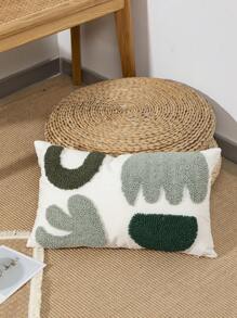 1 Stück/2 Stücke grüner Blumenmuster Kissenbezug, Leinen Segeltuch Material nordischer Stil Stickerei Kissenbezug für Zuhause, Schlafzimmer, Wohnzimmer, Sofa, Auto Taillenkissen, Kopfteilkissen, Outdoor Garten Party Dekoration, Ganzjährig