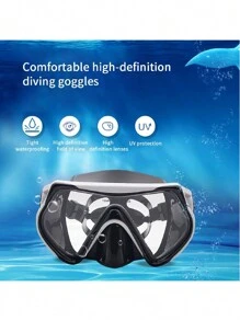 peipo Silicone Wide Angle Diving Goggles, Large Frame Snorkeling Mask, Tempered Glass Swimming Goggles