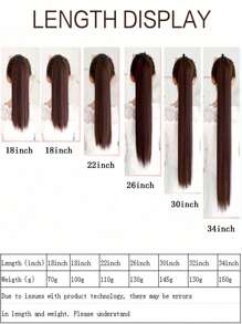 18-34 英寸超长直棕黑色马尾辫合成马尾接发，适合女性中国新年、音乐节、派对、角色扮演、节日和日常使用 - 巧克力棕 - 查看 6