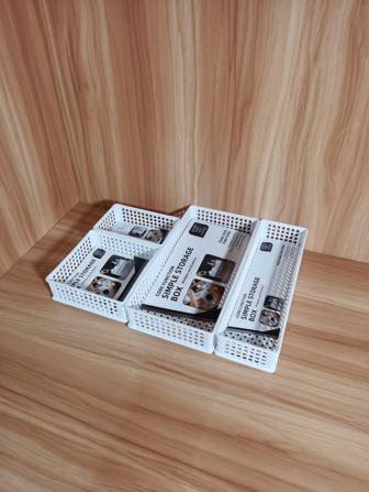 White Plastic Storage Basket, Used For Organizing And Storing, Detachable, Can Store Cosmetics, Stationery And Miscellaneous Items, Suitable For Home Kitchens, Bedrooms, Bathrooms, Offices