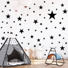 50 vellen zwarte stervormige muurstickers, geschikt voor het decoreren van slaapkamers, woonkamers, jongenskamers, kinderkamers, babykamers, woonstickers, binnenbehang, PVC-muurschilderingen, kamerdecoratie, wanddecoratie, badkamerdecoratie, slaapkamerdecoratie, kamerdecoratie, spullen voor woonkamerdecoratie, huisdecoratie, woondecoratie, behang voor woonkamer, gepersonaliseerde stickers