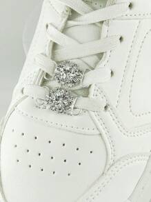 2 Peças Decorações Elegantes de Sapato em Liga Oca com Brilhantes Rhinestones e Pérolas Artificiais, Adequadas para Botas e Tênis
