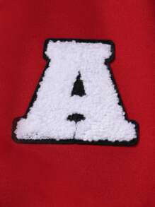 Tween Girls' Contrast Color Button Front Jacket And Pleated Skirt Set, Campus Style