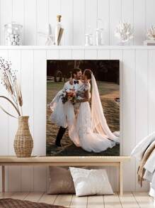 1pc Framed Photo Canvas Prints, Gift Idea, Custom Canvas Print, Perfect Gift For Friends & Family,Wall Art For Your Own Photo, Home Decor Gifts Birthday Graduation