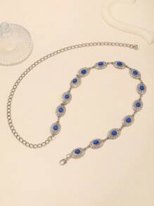 Boho 1pc Western Turquoise Decor Chain Belt Waist Belts Metal Women's Belts Girdle For Dress Halloween Summer, School Fall, Autumn, Halloween - Silver - View 14