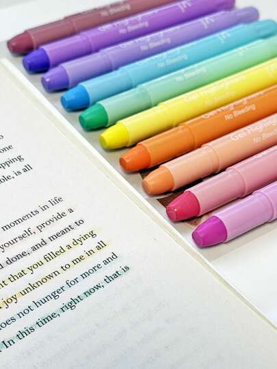 Funfull 10pcs Pastel Gel Highlighters, 10 Assorted Colors Bible Highlighter Markers Journaling Supplies, No Bleed Through For Highlighting Journal School Office Back To School