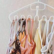 10pcs Wavy Clothes Hangers, [Random Color], Bedroom Accessory, Laundry Organization, Space-Saving Tank Top & Bra Hangers, Closet Organization, Wardrobe Organization And Storage, Home Organization And Storage Supplies
