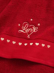 QIBHI 1 条刺绣“LOVE”浴巾或面巾，情侣礼物，派对毛巾/浴巾，婚礼装饰 - 紅色 - 查看 10