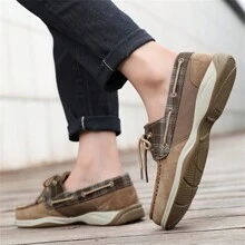YOLOVSHO Men's Plus Size Luxury Boat Loafers - Premium Leather, Breathable & Wear-Resistant Slip-On Shoes With Soft Insoles For Outdoor Walking | Casual Style For All Seasons