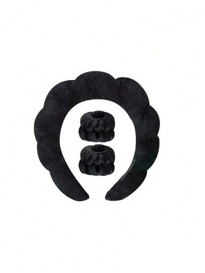 1/3 件纯色沐浴头带和沐浴腕带套装家居浴室装饰秋季装饰返校季