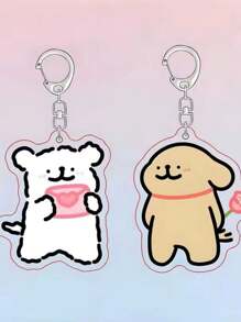 2pcs Japanese Anime Characters Double-Sided Photo Acrylic Keychain Couple Student Bag Jewelry Gift - Multicolor - View 7