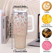 40 Oz Sunflower Travel Mug - Double Insulated Stainless Steel With Lid And Straw For Sunflower Aficionados - Sunflower5 - View 6