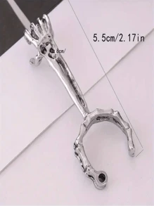 1pc Personalized Hand Bone Smoking Ring, Cigarette Holder With Skull Pattern Ring Holder, Adjustable Opening To Prevent Hand Burning And Yellowing